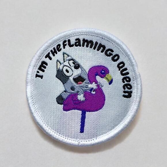 Other - Bluey Muffin “I’m The Flamingo Queen” Iron On Patch, 2”